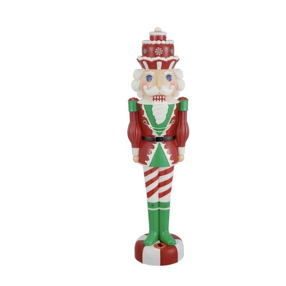 Holiday Time Other - Peppermint Nutcracker Musical Figure 14in with Lights Sounds Holiday Time New